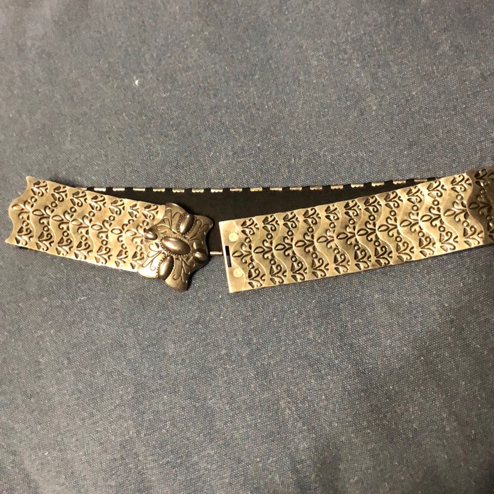 SILVER Overlapping Metal Plates roman Belt -- halloween